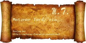 Metzner Terézia névjegykártya